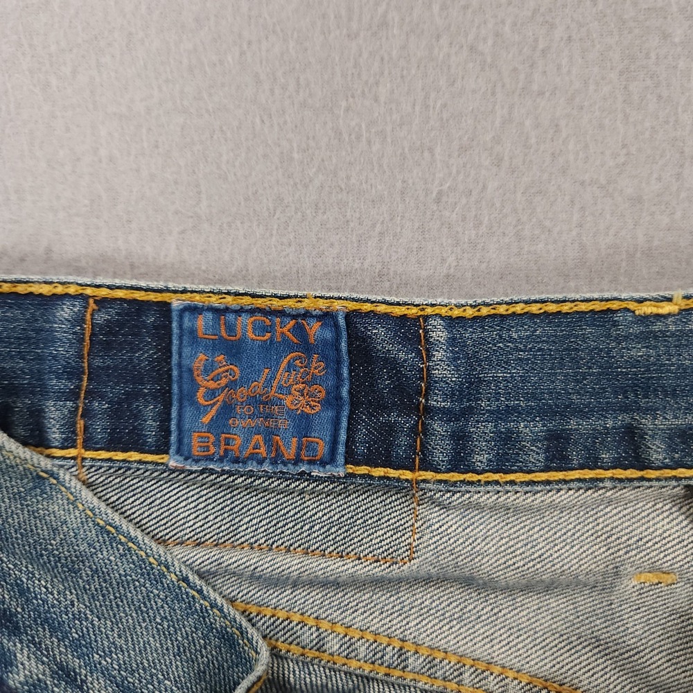 Lucky Brand Jeans Mens 34x34 Bootleg Y2K 100% Cotton Denim Bootcut - Picture 8 of 16